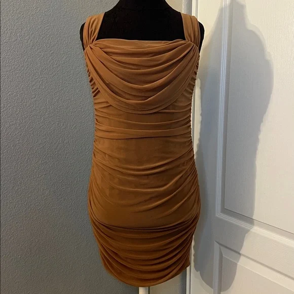 PRETTYGARDEN Summer Off Shoulder Ruched Mesh Cocktail Bodycon Mini Dress Large - Picture 4 of 13